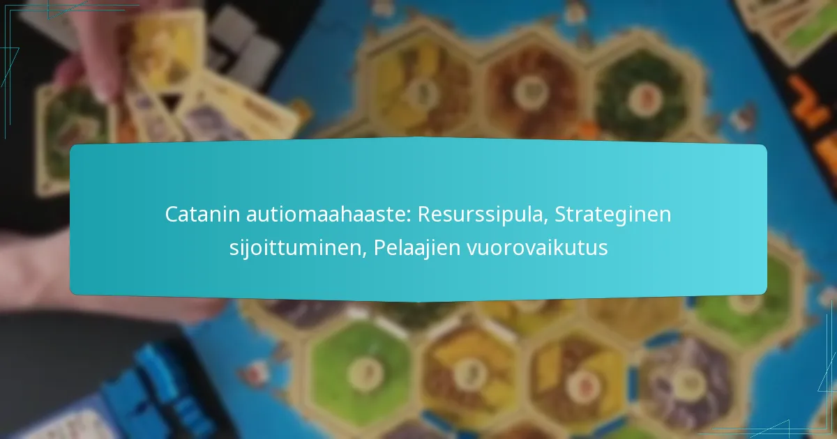 Catanin autiomaahaaste: Resurssipula, Strateginen sijoittuminen, Pelaajien vuorovaikutus