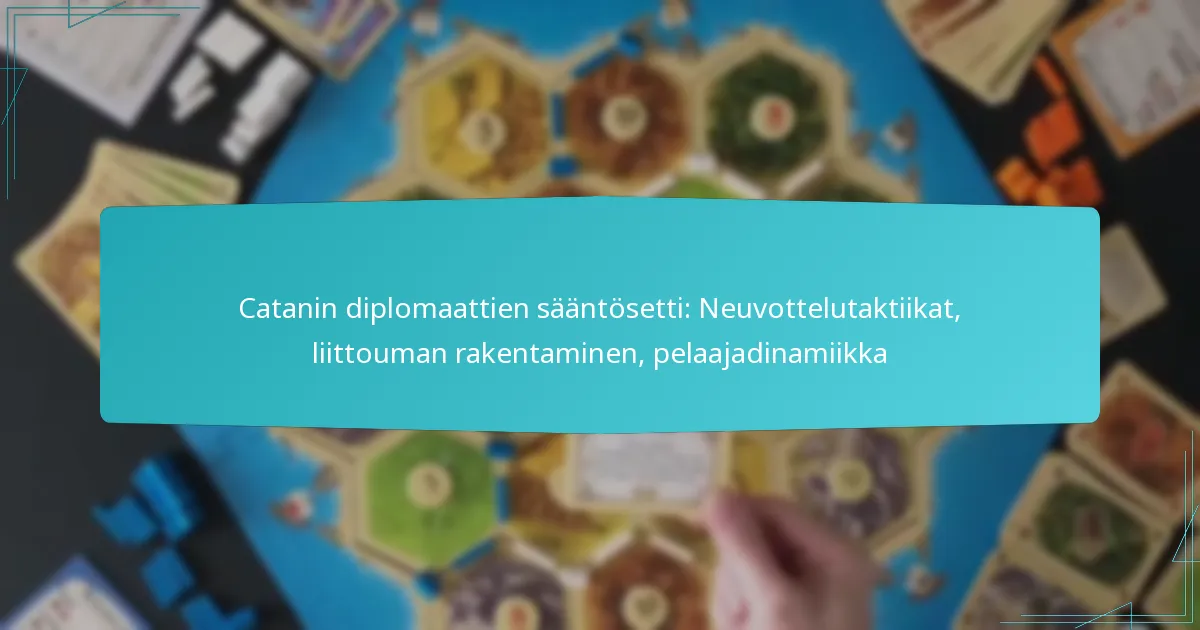 Catanin diplomaattien sääntösetti: Neuvottelutaktiikat, liittouman rakentaminen, pelaajadinamiikka