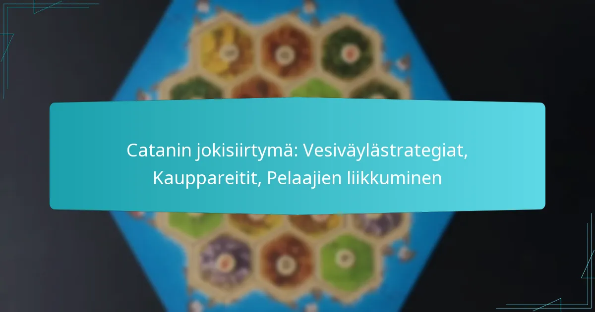 Catanin jokisiirtymä: Vesiväylästrategiat, Kauppareitit, Pelaajien liikkuminen