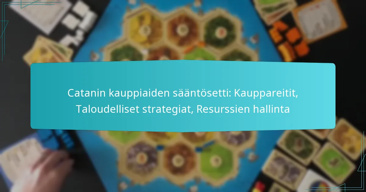 Catanin kauppiaiden sääntösetti: Kauppareitit, Taloudelliset strategiat, Resurssien hallinta