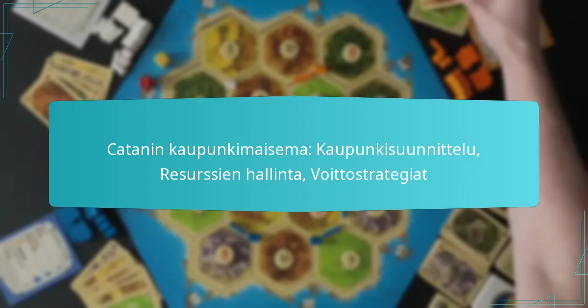 Catanin kaupunkimaisema: Kaupunkisuunnittelu, Resurssien hallinta, Voittostrategiat