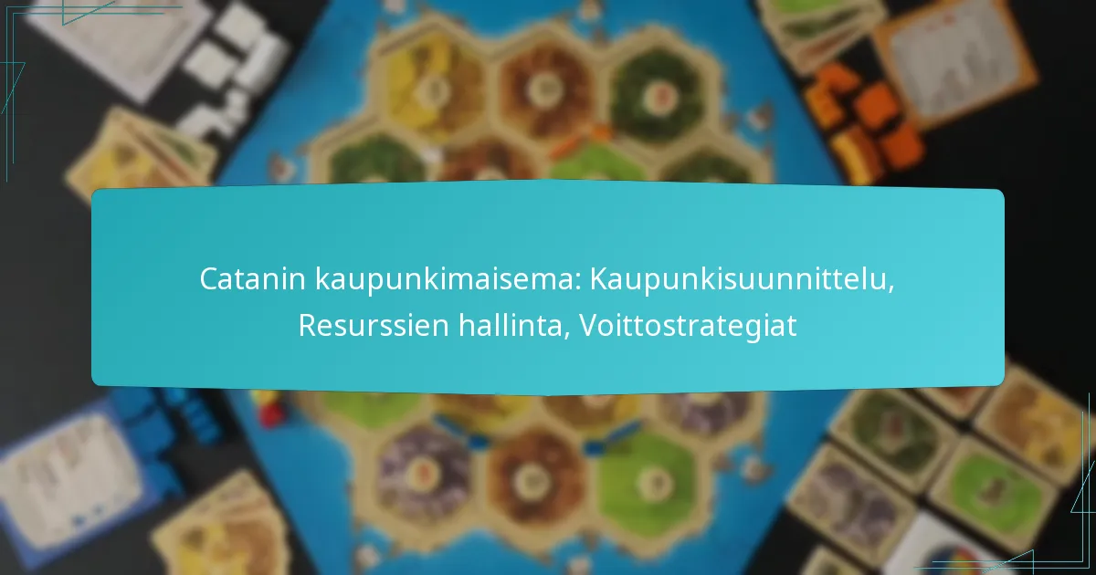 Catanin kaupunkimaisema: Kaupunkisuunnittelu, Resurssien hallinta, Voittostrategiat
