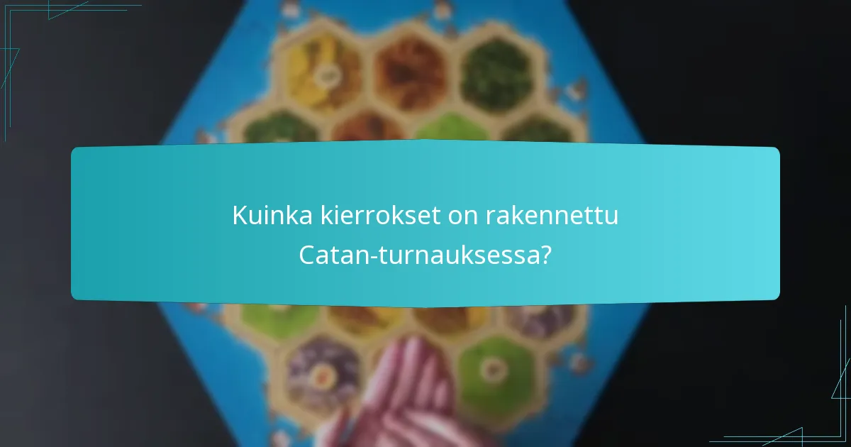 Kuinka kierrokset on rakennettu Catan-turnauksessa?