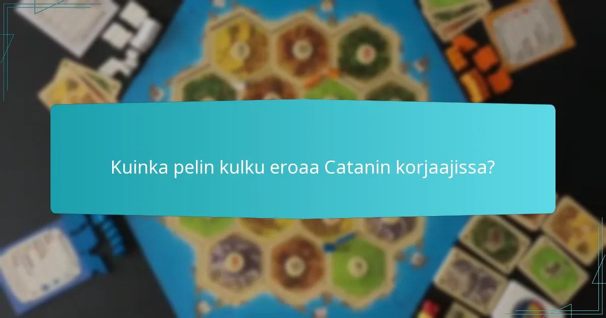 Kuinka pelin kulku eroaa Catanin korjaajissa?