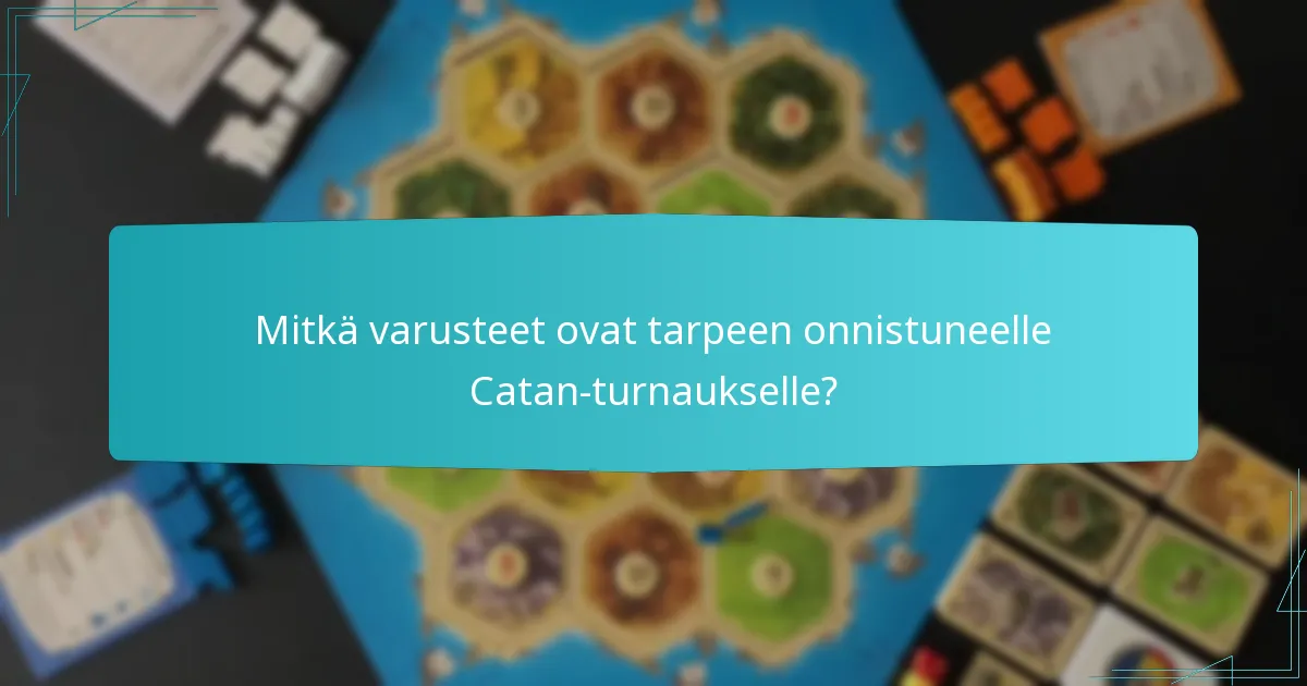 Mitkä varusteet ovat tarpeen onnistuneelle Catan-turnaukselle?